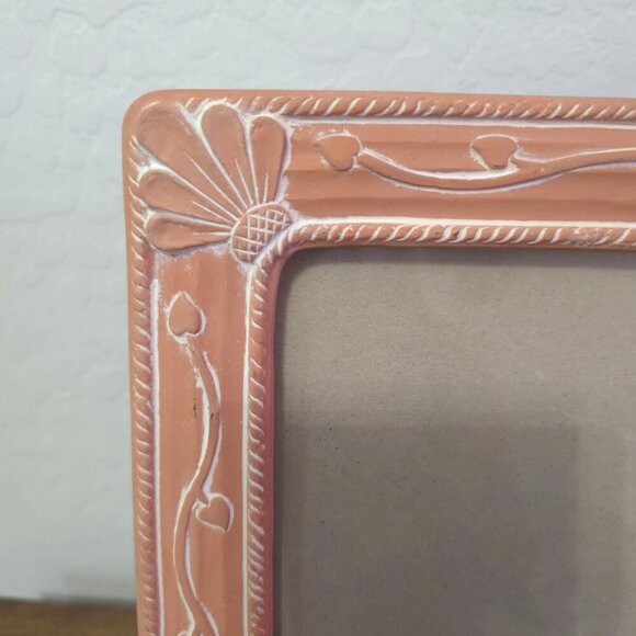 Vintage Terragrafics Coral Ceramic Picture Frame 1986 Handcrafted 8"x10" Floral - Picture 2 of 10